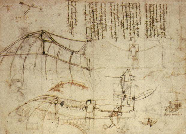 Крыло дельтаплана, проекта Леонардо да Винчи 