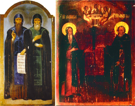 Слева Макарий Желтоводский и Тихон Лухский. Справа Макарий и Варнава Ветлужский