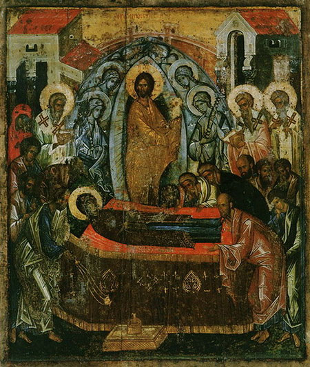 Икона Успения из церкви Успения Кирилло-Белозерского монастыря. XV век