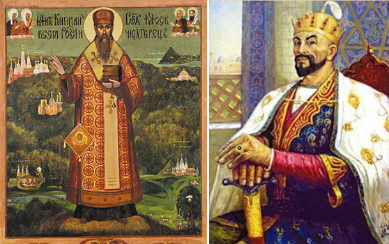Слева митрополит Киприан. Справа Тимур