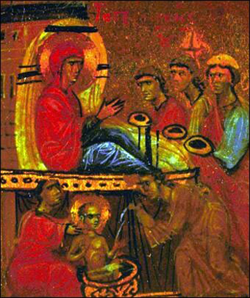 Рождество Богородицы. Синайская энкаустика XII века