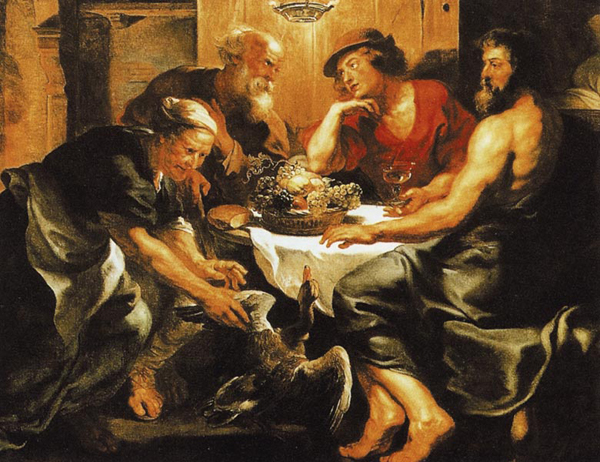 Боги в гостях у Филемона и Бавкиды. Картина Питера Пауля Рубенса