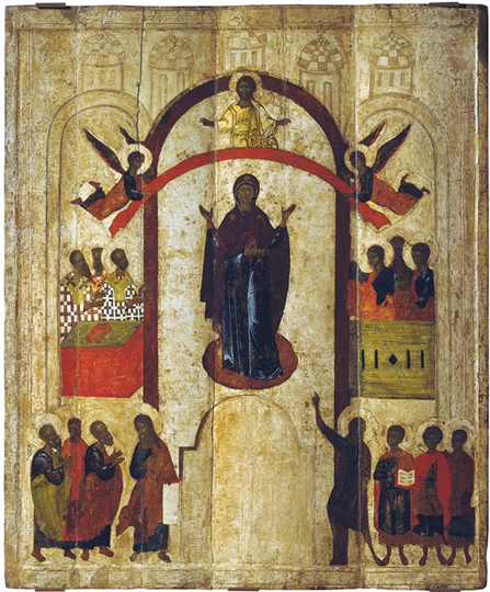 Икона Покрова из новгородского Зверина монастыря