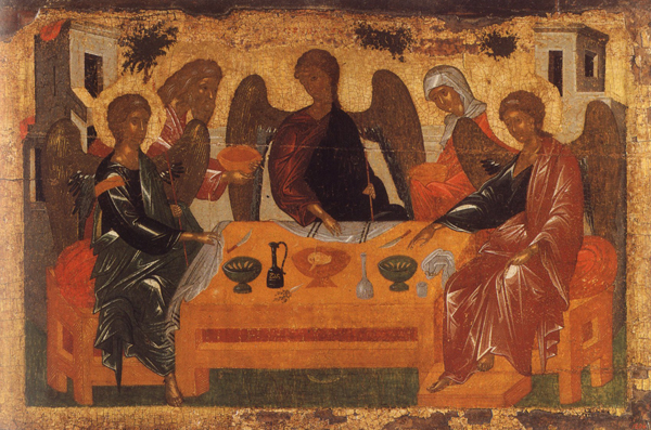 Ветхозаветная Троица (Гостеприимство Авраама). Византийская икона