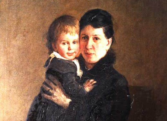 Софья Андреевна Толстая с дочерью Александрой. Портрет работы Николая Ге
