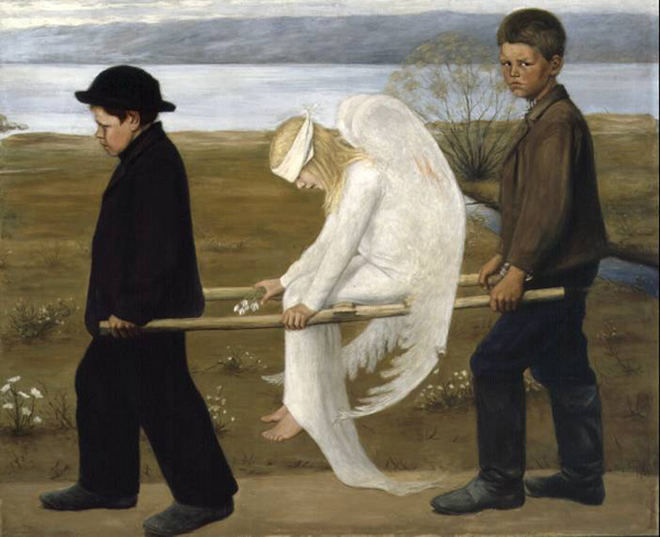Раненый ангел. Картина работы финского художника-символиста Хуго Симберга (1873–1917)
