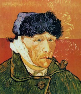 Автопортрет с отрезанным ухом и трубкой Винсента Ван Гога