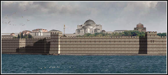 Константинополь. Морская стена. Реконструкция на 1200 год